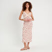 Robe longue évasée dentelle blanc femme