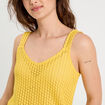 Débardeur effet crochet jaune femme