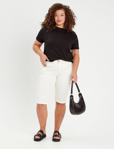 Pantacourt blanc femme
