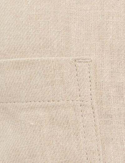 Veste boutonnée contenant du lin beige femme