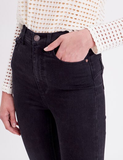 Jeans skinny taille élastiquée denim noir femme
