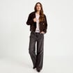 Trench court boutonn&eacute; marron fonc&eacute; femme
