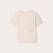 T-shirt poche effet crochet beige femme