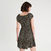 Robe évasée manches courtes noir femme