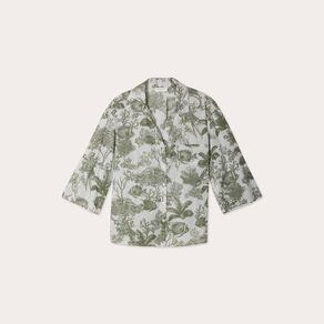 blouse manches 34 en jean blanc femme Blouse manches 3/4 en jean blanc femme
