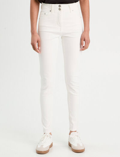 Jeans skinny 5 poches ecru femme