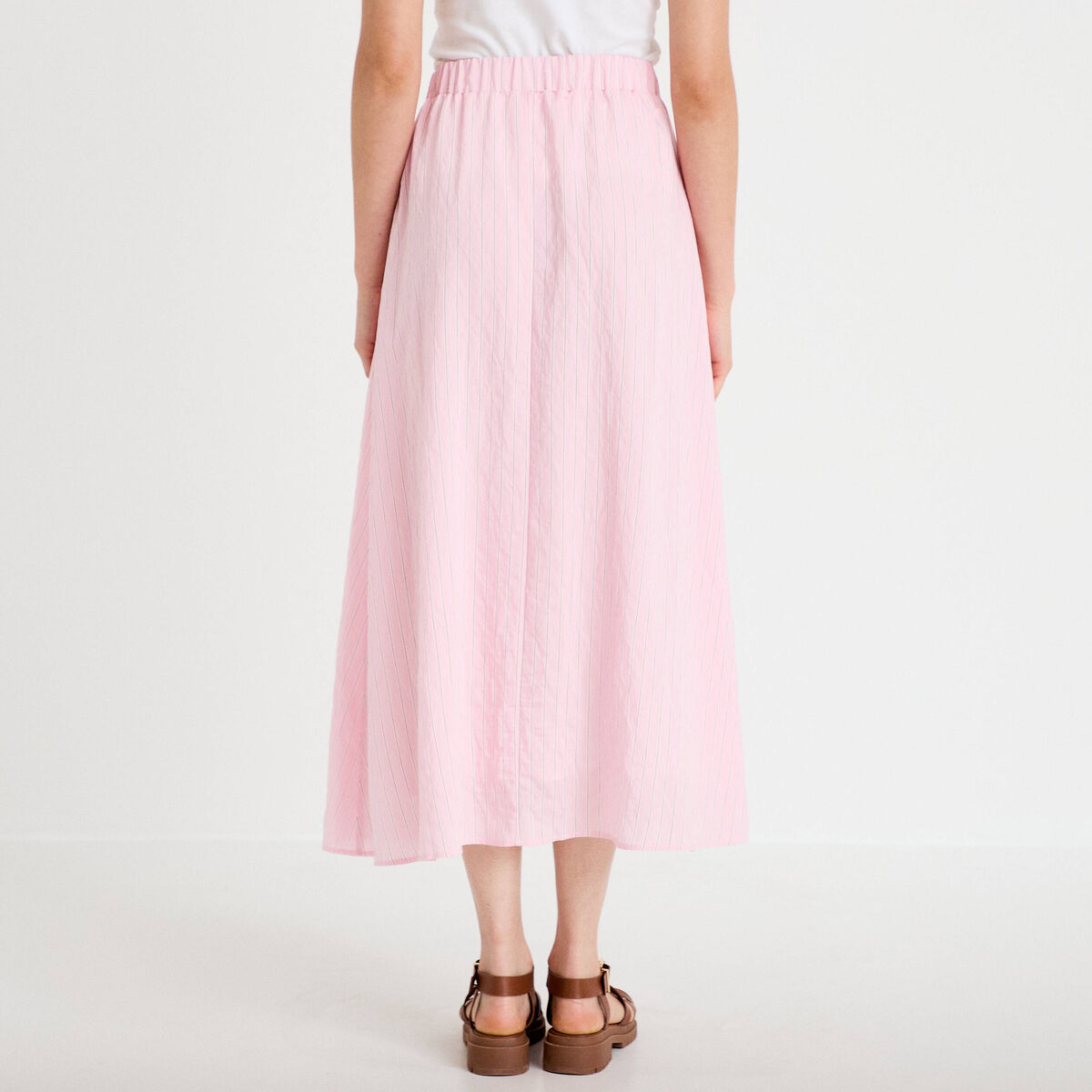 Jupon &eacute;vas&eacute; longueur 3/4 rose femme