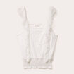 Top sans manches dentelle bas resserré ecru femme