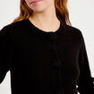 Gilet manches longues col rond noir femme
