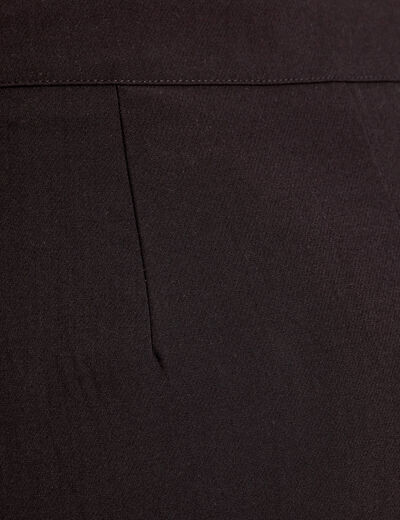 Jupe longue droite fendue noir femme