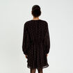 Robe en voile col V noir femme