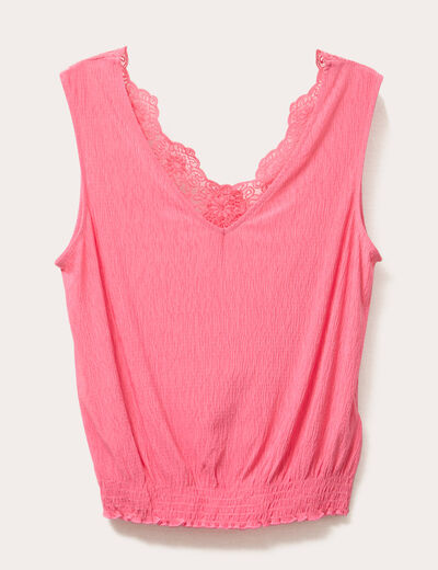 Blouse sans manches rose femme