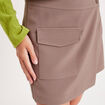 Jupe portefeuille cargo taupe femme