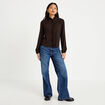 Blouse manches longues marron femme