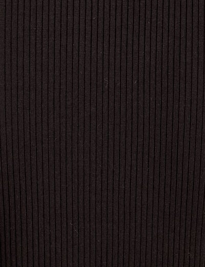 T-shirt manches longues côtelé noir femme