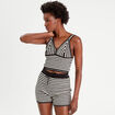 Débardeur crochet cropped noir femme