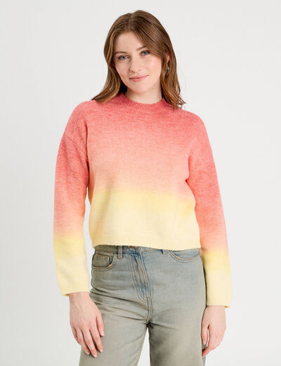 Pull manches longues rouge femme
