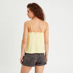 Débardeur col crochet jaune clair femme