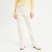Pantalon straight velours ecru femme