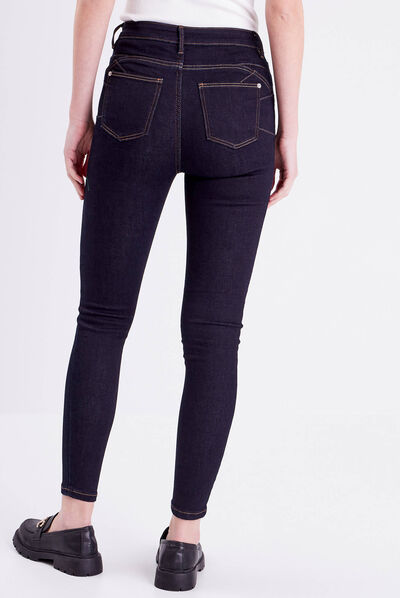 Jeans skinny taille standard denim brut femme