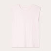 T-shirt col rond sans manches rose clair femme