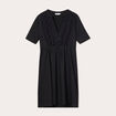 Robe droite broderie noir femme