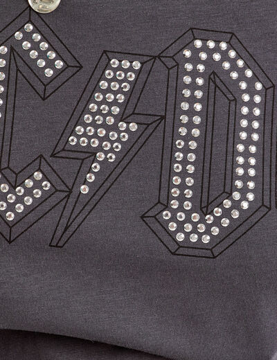T-shirt manches courtes AC/DC gris foncé femme