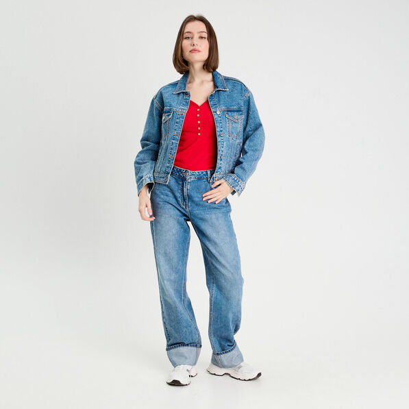 Body manches courtes rouge femme