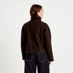 Caban court col montant marron fonc&eacute; femme
