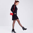 Robe pull droite avec poches noir femme