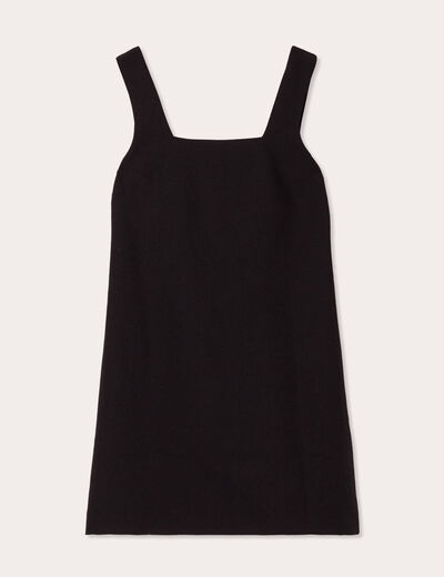 Robe chasuble évasée bretelles noir femme