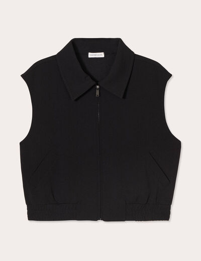 Veste sans manches zippée noir femme