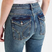 Jean flare taille basse denim dirty femme