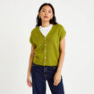 Gilet sans manches vert fonc&eacute; femme