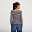 Top ajust&eacute; manches longues col rond marron femme
