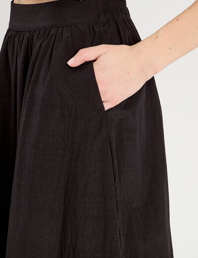 Jupe longue évasée noir femme