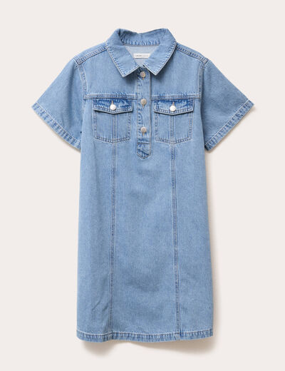 Robe droite en jean denim double stone femme