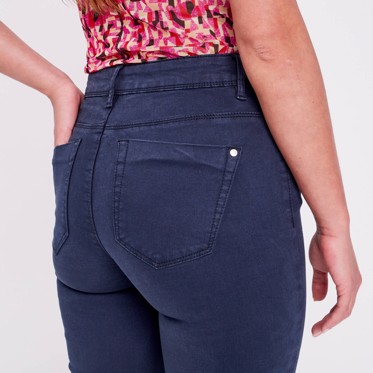 Pantacourt bleu marine femme
