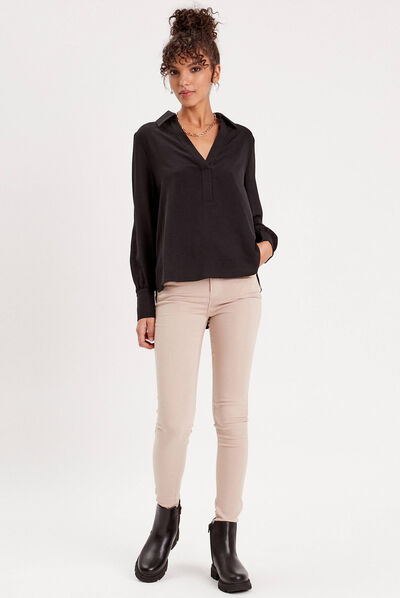 Jeans skinny push up beige femme