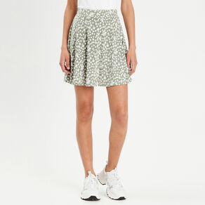 Jupe short droite vert femme