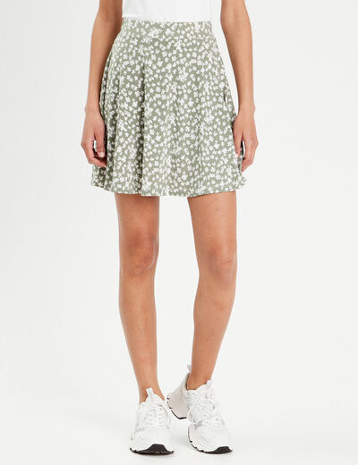 Jupe short droite vert femme