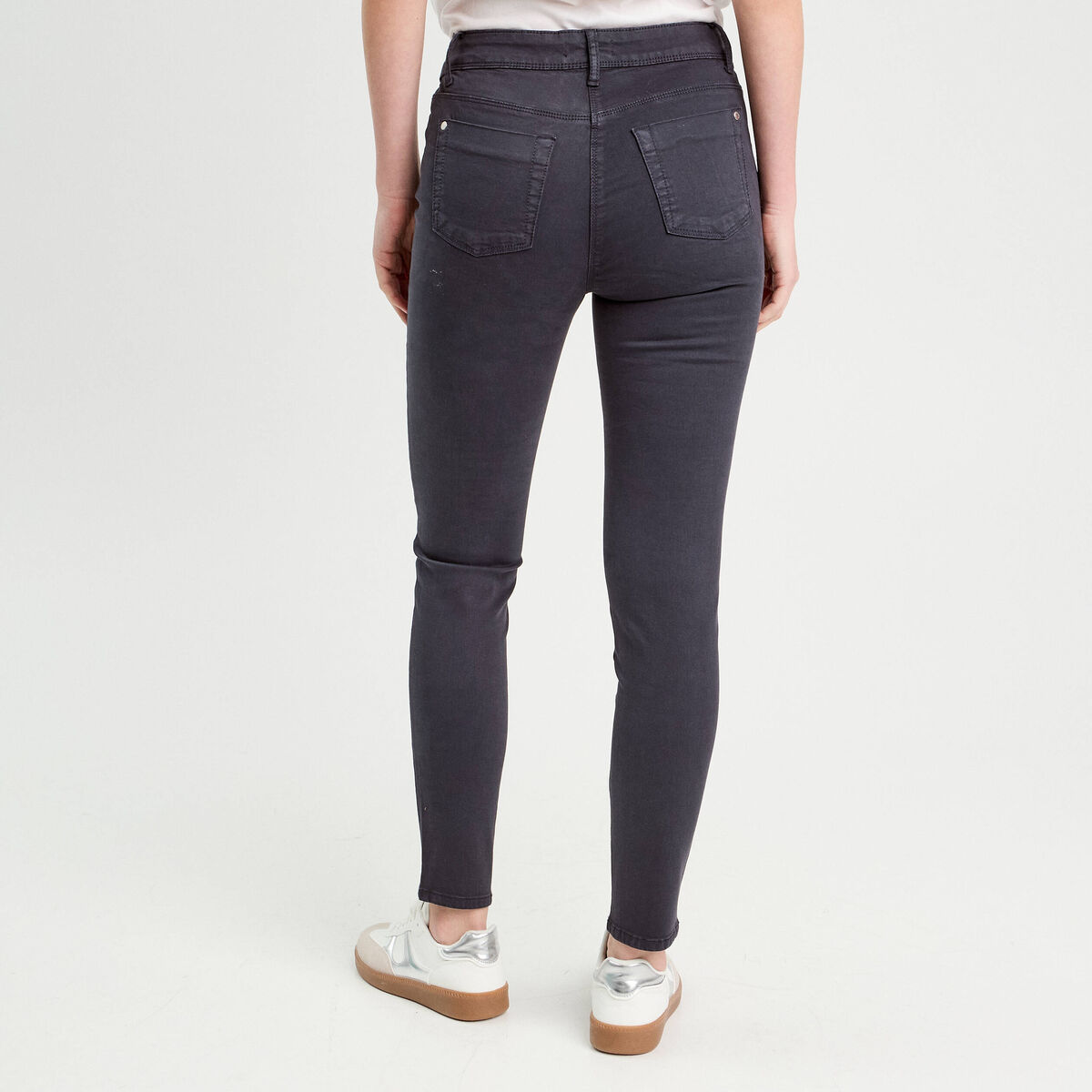 Jeans slim 5 poches bleu marine femme