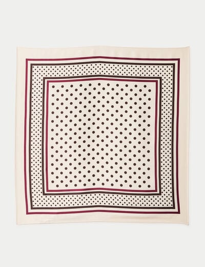 Foulard satin&eacute; soyeux ecru femme