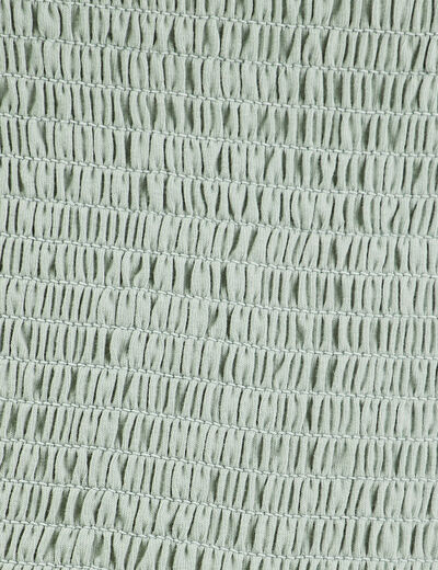 Débardeur smocké vert olive femme