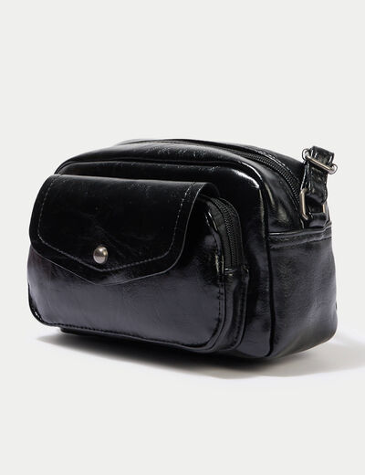 Sac aspect daim noir femme
