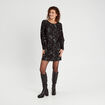 Robe droite détail noeud dos noir femme