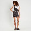 Short mom taille haute en jean denim noir femme
