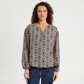 Blouse manches longues noir femme