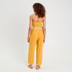 Combinaison pantalon bretelles avec lin jaune citron femme