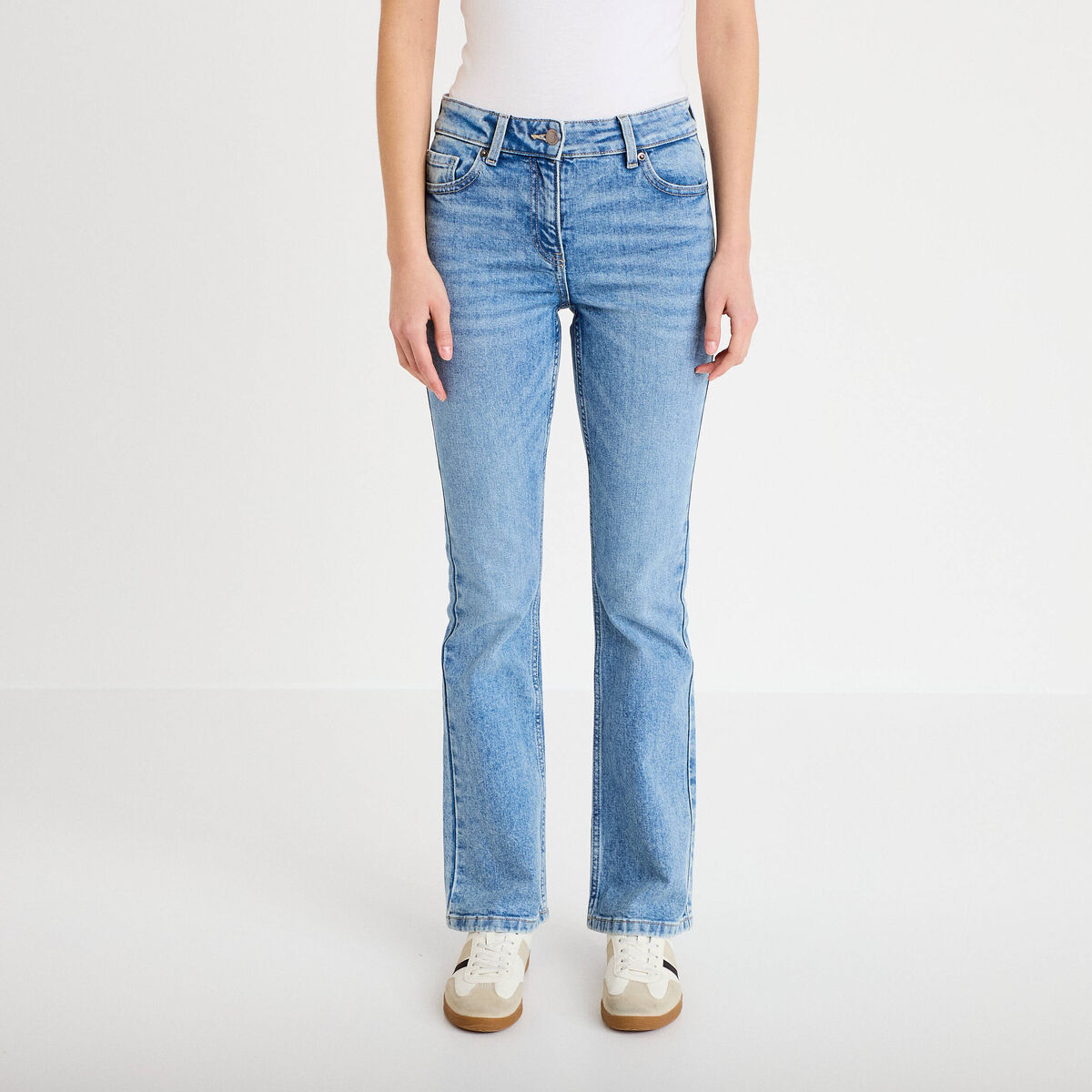 Jeans flare denim triple stone femme